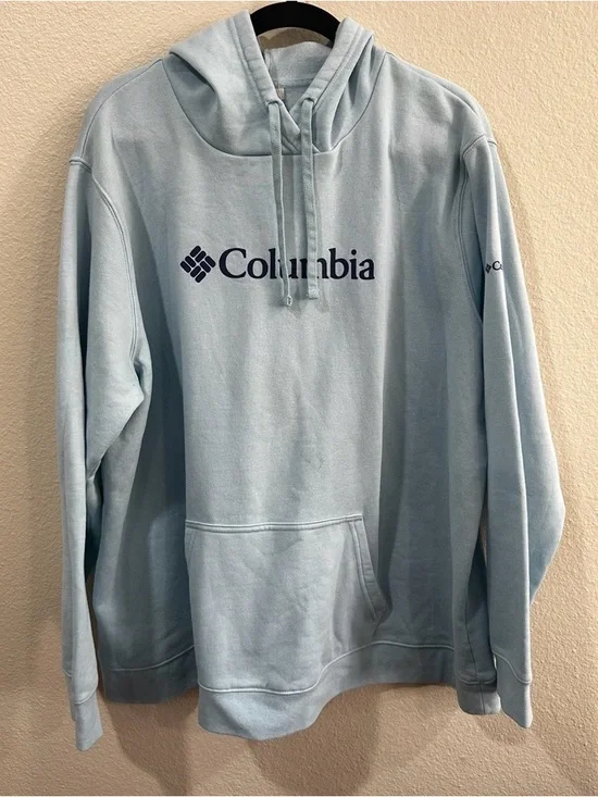 Columbia Light Blue Logo Crewneck Hoodie - Picture 1 of 4